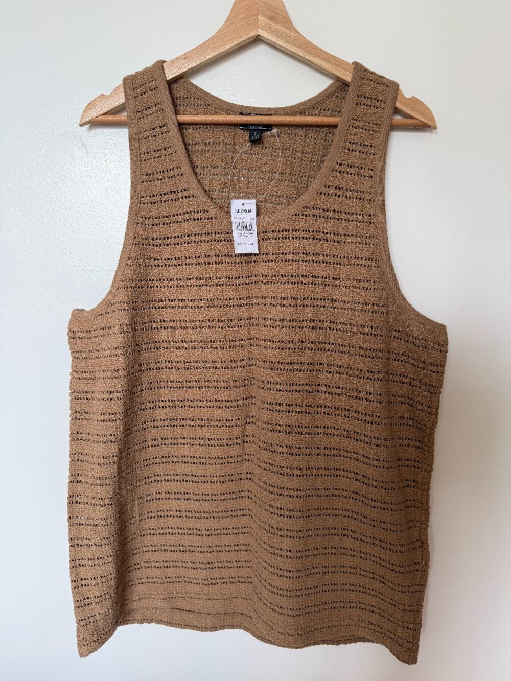 Todd Snyder Open Knit Tank Top | Desert Beige | Size L | NWT | Made in Portugal